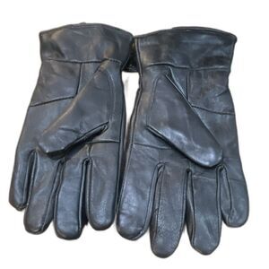 Genuine Leather Lined Gloves Black Men's L/XL 100% Polyester Winter #1